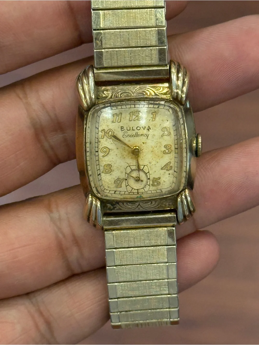 Bulova Excellency Vintage 26mm 1949 Men's winding Mechanical Wristwatch 10k GF